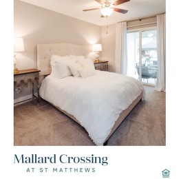 Bedroom with natural lighting and high ceilings