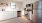 a kitchen with white cabinets